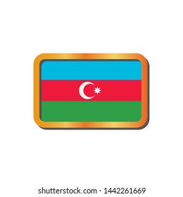 Flag azerbaijan in frame gold