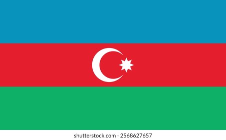 Flag of  Azerbaijan icon. National Flag of Republic of Azerbaijan. Azerbaijan Republic official flag icon. Symbol of patriotism and freedom. eps 10.