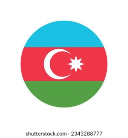Flag of Azerbaijan. Flag icon. Standard color. Circle icon flag. Computer illustration. Digital illustration. Vector illustration.