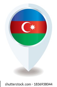 Flag of Azerbaijan, location icon for Multipurpose, Republic of Azerbaijan.