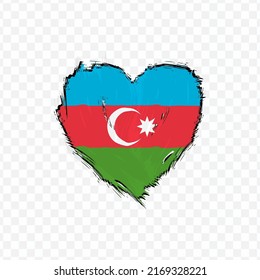 Flag Of Azerbaijan  in love texture brush  with transparent background, vector illustration in eps file