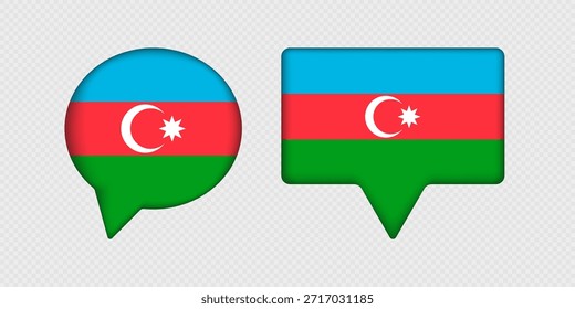 Bandeira do Azerbaijão na bolha do discurso.