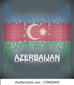 Flag of Azerbaijan from square blocks, vector