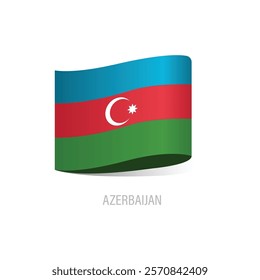 Flag Of Azerbaijan Vector Design.