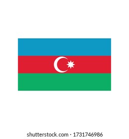 Flag of Azerbaijan . Vector design isolated on white background.