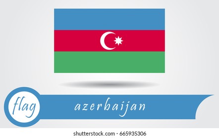 flag of azerbaijan vector eps 10. design flat with name