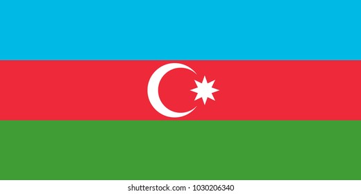 Flag of Azerbaijan. Vector illustration.