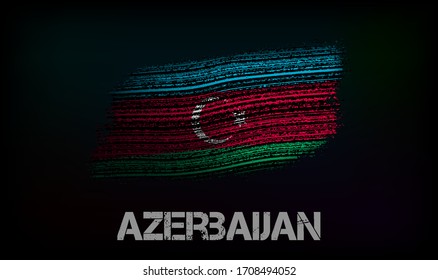 Flag of the Azerbaijan. Vector illustration in grunge style with cracks and abrasions. Good image for print
