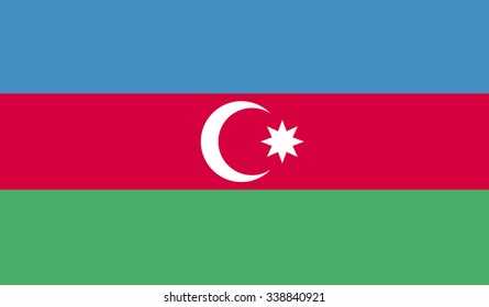 Flag of Azerbaijan. Vector illustration. The size of the original.
