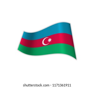 The Flag Of Azerbaijan. Vector illustration of a state. Europe. Asia.