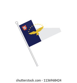 Flag of Azores. Flag of Island. Flag of Territory. isolated on a white background.