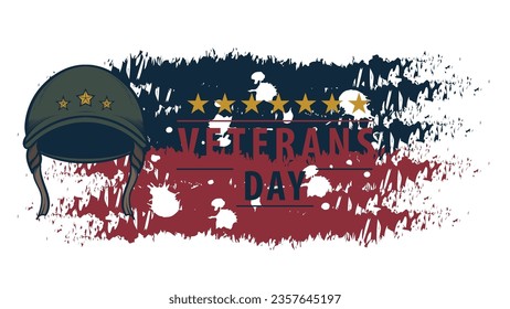 Diseño de fondo de la bandera para la celebración del Día de los Veteranos al estilo de grunge