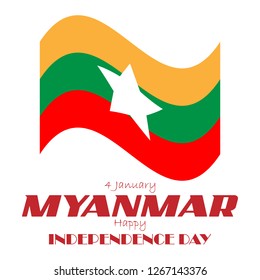 flag background national independence day myanmar