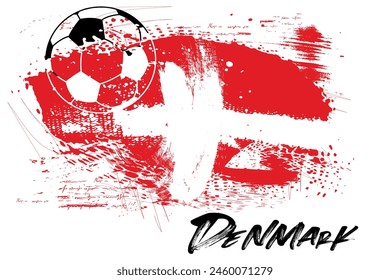  flag background in paint brush, Denmark soccer with flag as a background, graphic design team Denmark, Denmark flag background from paint brushes. Abstract flag of Denmark