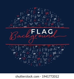 Flag Background, Vector on Blue background with flag icons, Vector Illustration