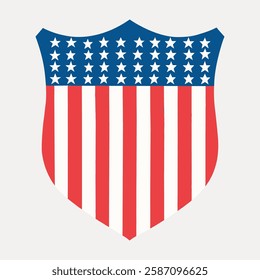 Flag badge U.S. coat of arms, vintage vector element. 