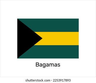 Flag of Bagamas. National symbol. Bagamas flag symbol. Vector illustration isolated on white background