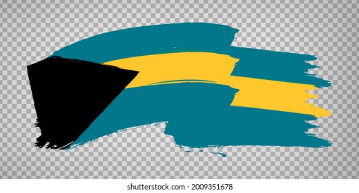 Bandera Fondo del pincel de Bahamas  Bandera ondeando la Commonwealth de las Bahamas sobre fondo transparente para el diseño de su sitio web. EPS10.