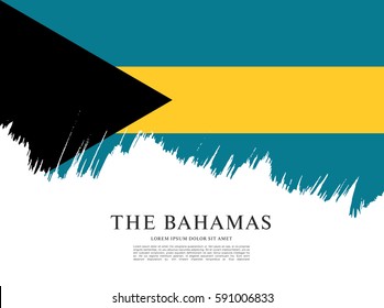 Flag of The Bahamas, brush stroke background