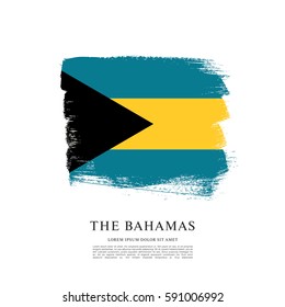 Flag of The Bahamas, brush stroke background