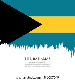 Flag of The Bahamas, brush stroke background