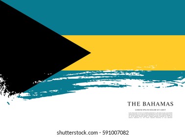 Flag of The Bahamas, brush stroke background