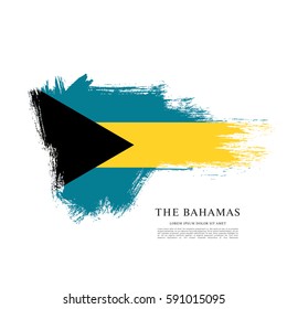 Flag of The Bahamas, brush stroke background