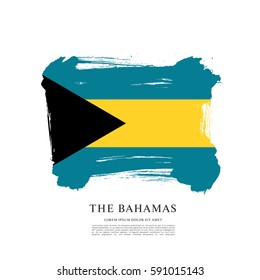 Flag of The Bahamas, brush stroke background