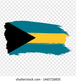 Flag The Bahamas from brush strokes. Flag Commonwealth of the Bahamas on transparent background for your web site design, logo, app, UI. Stock vector.  EPS10.