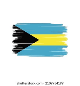 Flag of Bahamas with brush style