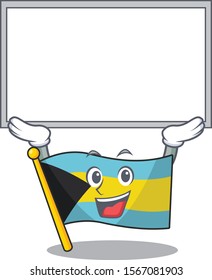 Flag bahamas cartoon with in up board character