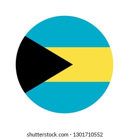 Flag of Bahamas. Circular icon on white background, vector illustration.