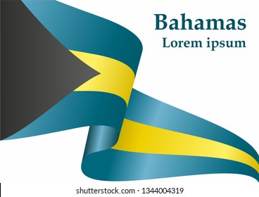 Flag of the Bahamas, Commonwealth of The Bahamas. Template for award design, an official document with the flag of the Bahamas. Bright, colorful vector illustration.