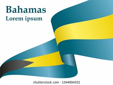 Flag of the Bahamas, Commonwealth of The Bahamas. Template for award design, an official document with the flag of the Bahamas. Bright, colorful vector illustration.