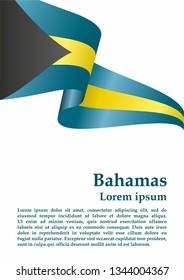 Flag of the Bahamas, Commonwealth of The Bahamas. Template for award design, an official document with the flag of the Bahamas. Bright, colorful vector illustration.