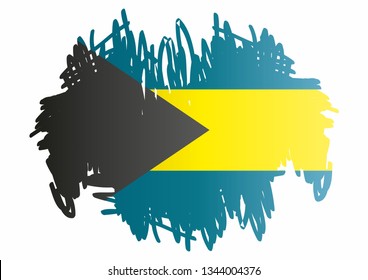 Flag of the Bahamas, Commonwealth of The Bahamas. Template for award design, an official document with the flag of the Bahamas. Bright, colorful vector illustration.