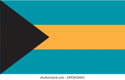 flag of Bahamas country with four colors