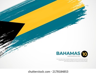 Bandera de Bahamas con fondo de textura de pincel pintado creativo