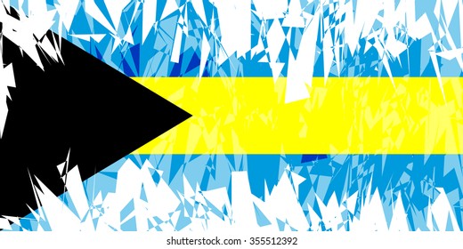 Flag of Bahamas in grunge style. Vector illustration.