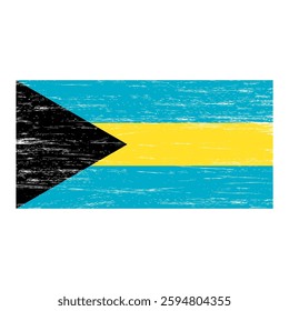 Flag of Bahamas with grunge texture, national symbol