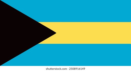 A bandeira das Bahamas. Ícone Sinalizador. Cor padrão.