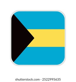 The flag of bahamas. Flag icon. Standard color. flat vector square with rounded corners. Computer illustration. Digital illustration. Vector illustration	