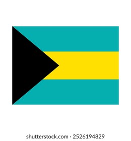 Bandera de Vector de ícono de Bahamas. Bandera de las Bahamas aislada en el fondo blanco