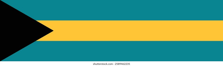 Flag of Bahamas. Bahamas flag long banner digital vector illustration