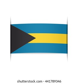 Flag of Bahamas, officially the Commonwealth of the Bahamas. Vector illustration of a stylized flag. The slit in the paper with shadows. Element for infographics.