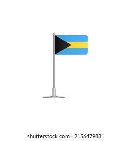 flag of bahamas. flag bahamas on flagpole. vector icon isolated on white background