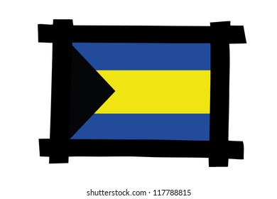 The flag of Bahamas in a photo frame