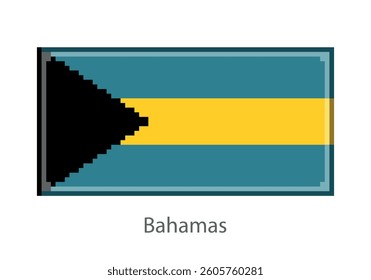Flag of Bahamas. Pixel art style.