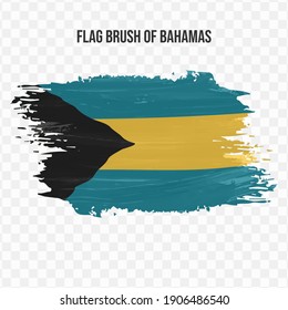 Flag Of Bahamas in texture brush  with transparent background, vector illustration in eps file