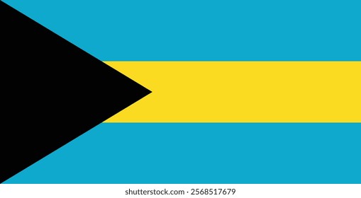 Flag of Bahamas vector. Flag icon. Standard color. The official national flag of the Bahamas. Flag of the Commonwealth of The Bahamas.